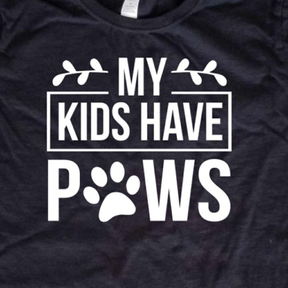 My Kids Have Paws - Dog or Cat Mom / Mama fitted T - Picture 2 of 3